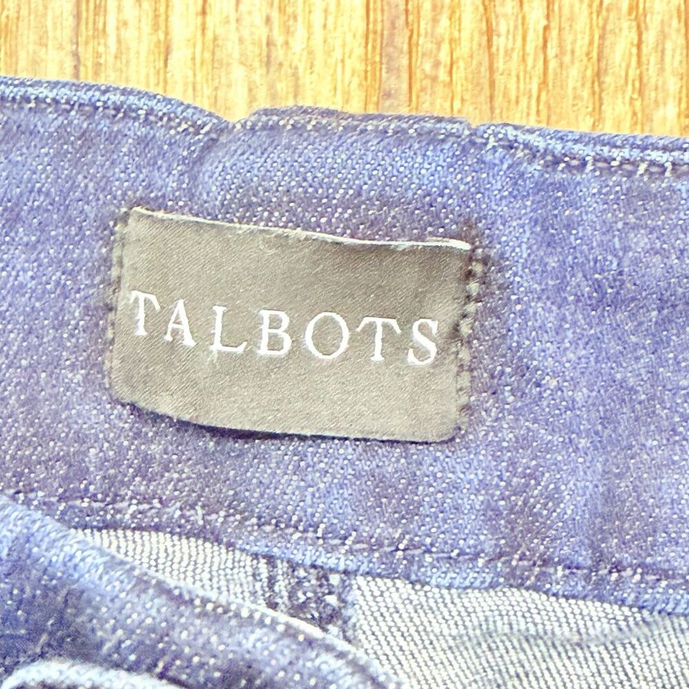 Talbots Jeans Womens 12 Wide Leg Button Denim Trouser High Rise - Picture 13 of 15
